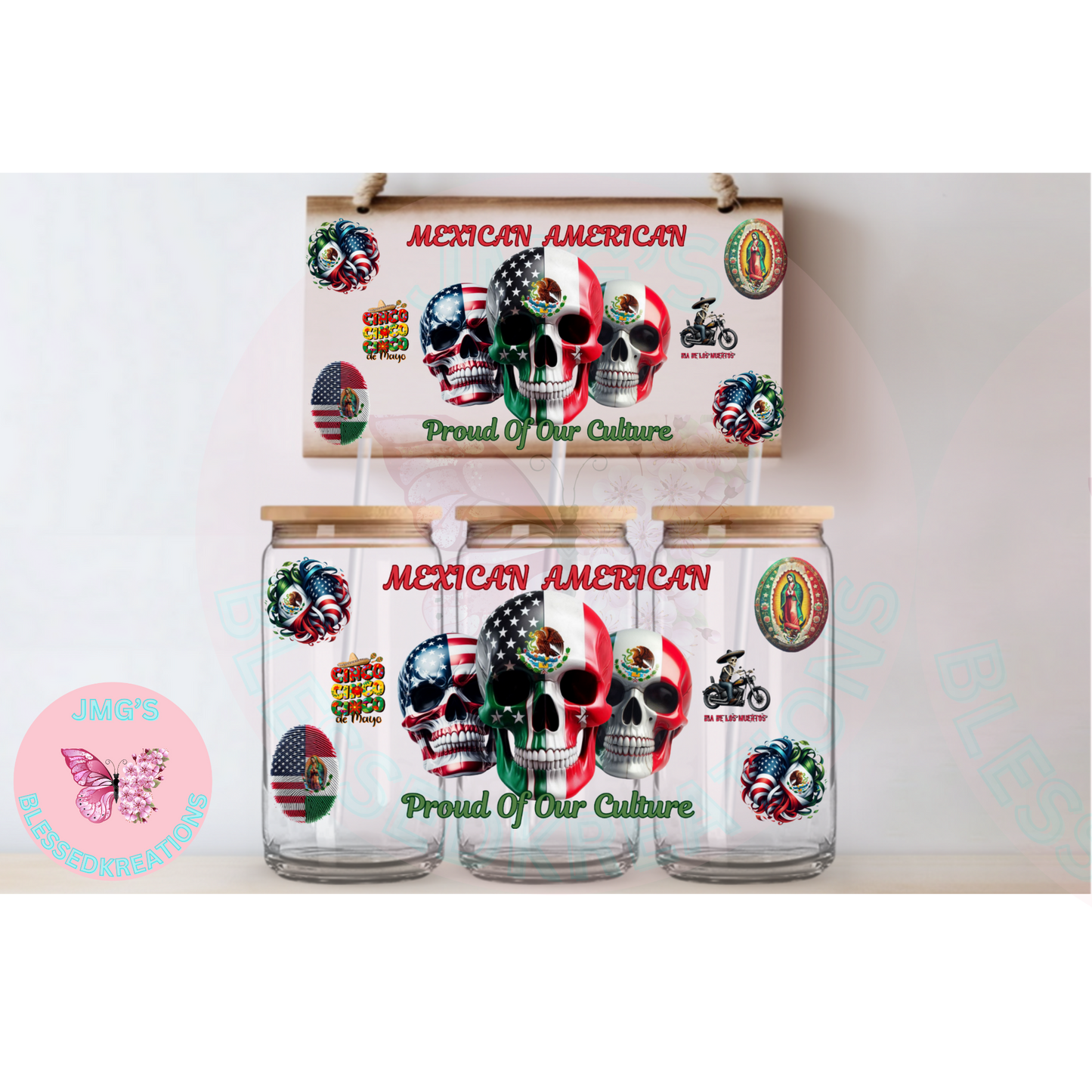 Mexican American Proud of our Culture UVDTF Wrap16oz