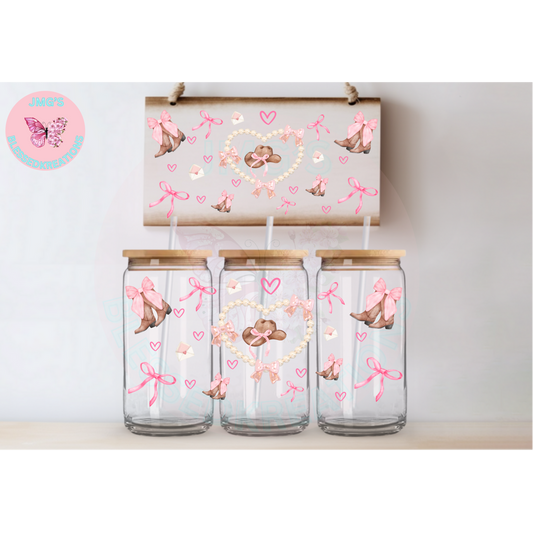 Pink Boots N Pink Hat 16oz UVDTF Wrap