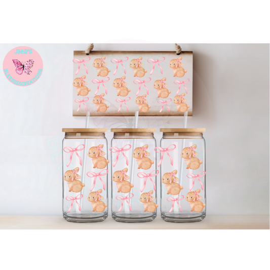 Bunny n Pink Bow 16oz UVDTF Wrap