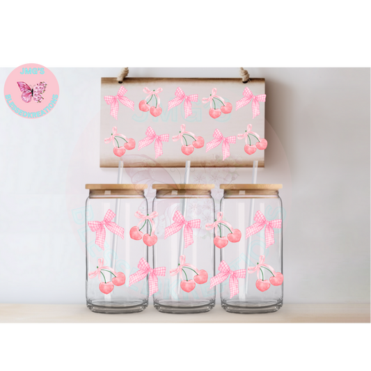 Pink Bows N Cherries 16oz UVDTF Wrap