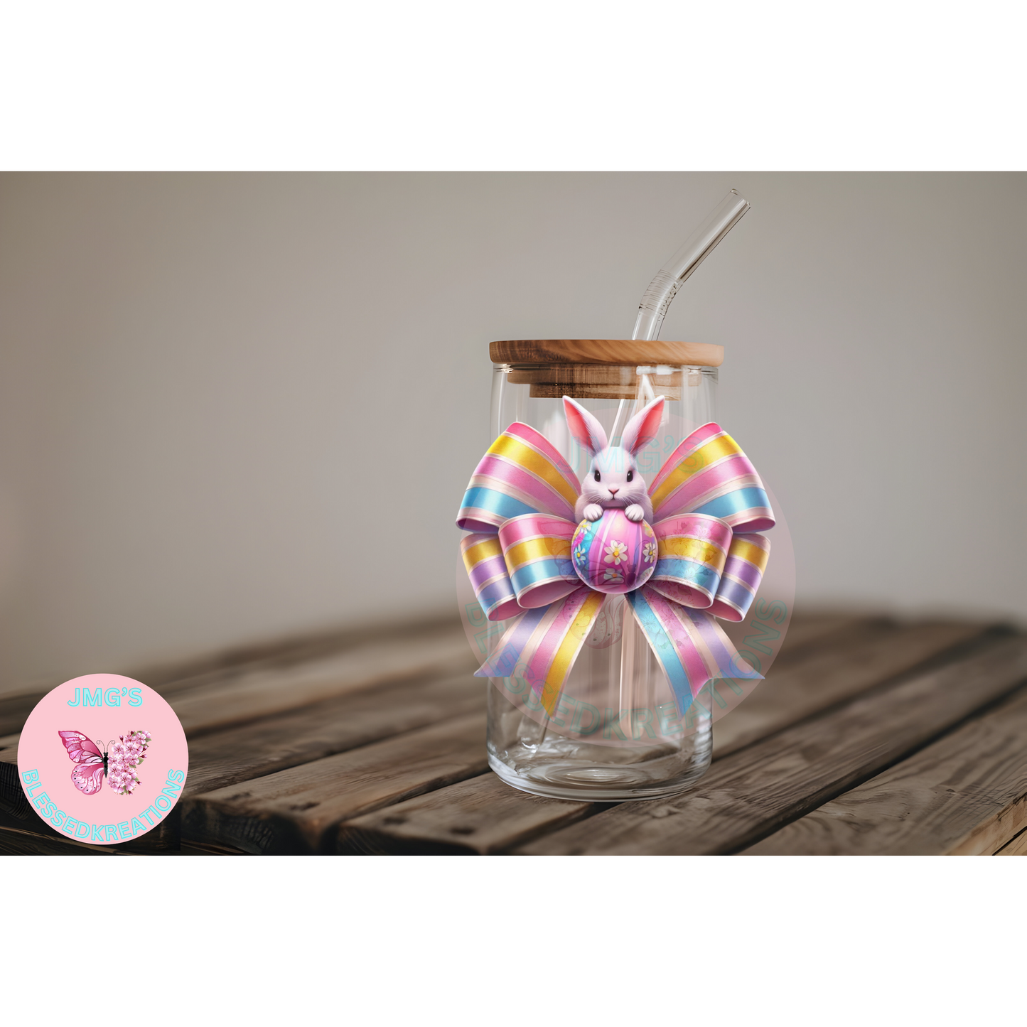 Bow cute bunny 4in Decal