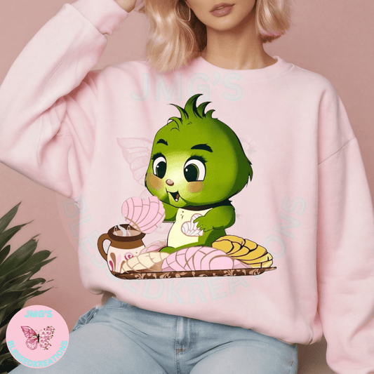 Green Alien w/ pink concha (DTF) Transfer