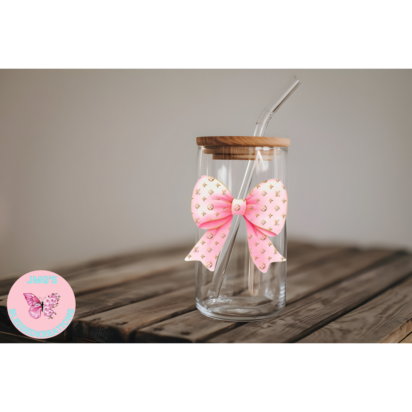 Pink LV bow 4 in decal