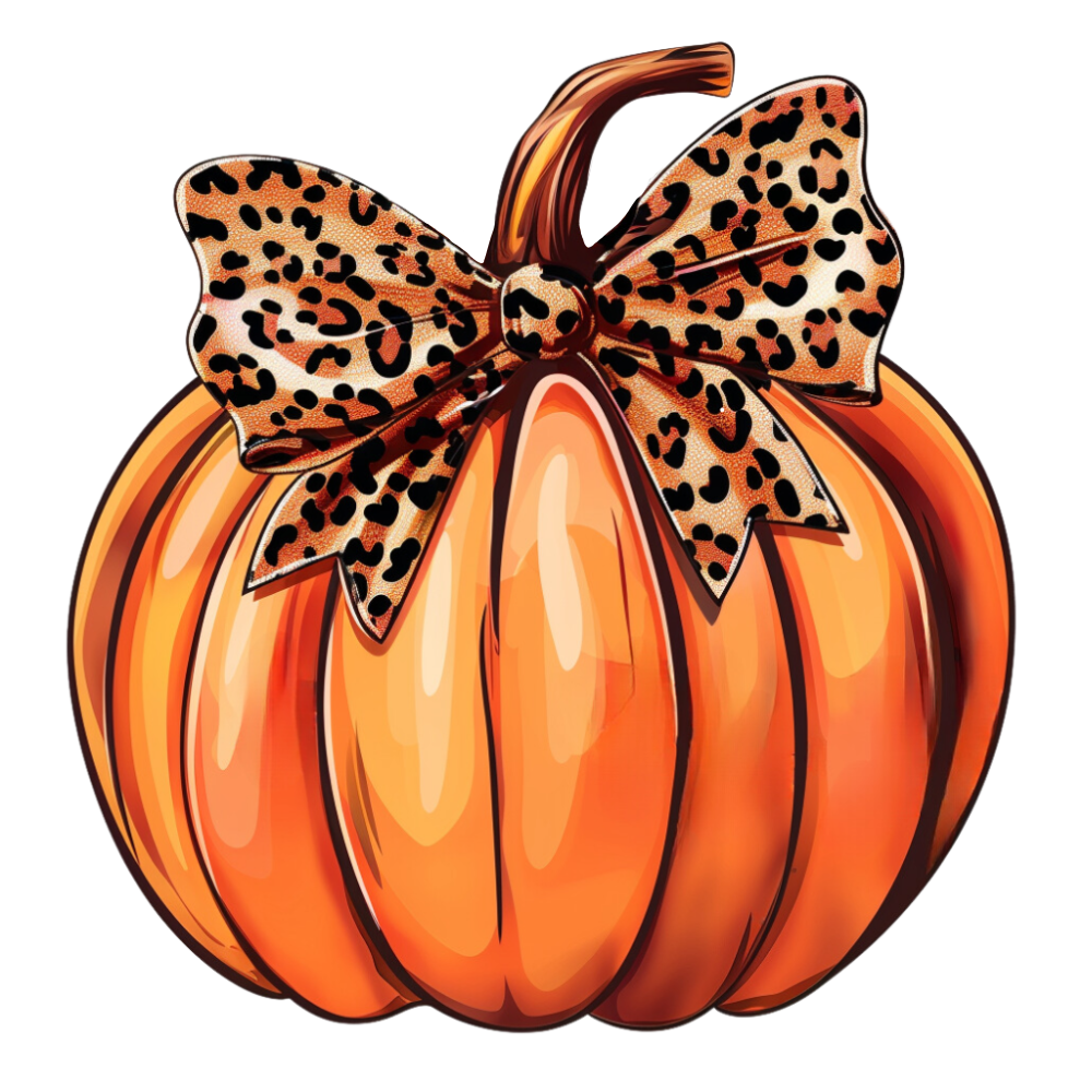 Leopard bribbon pumkin DTF