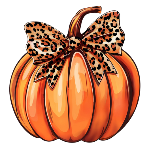 Leopard bribbon pumkin DTF
