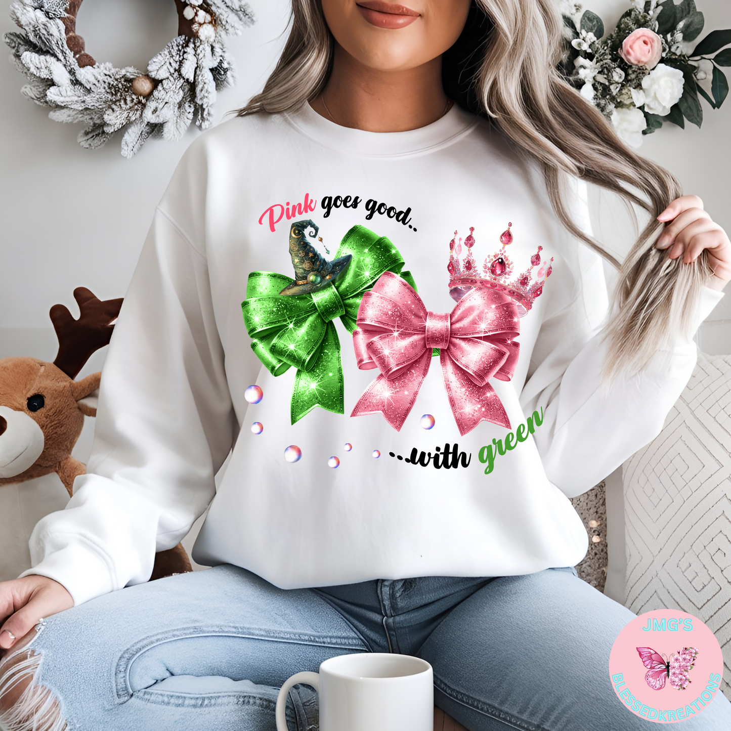 PINK GOES GOOD WITH GREEN DTF